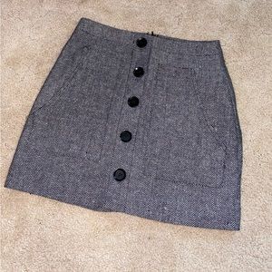 Fall skirt mini button size small black and gray paper moon NWT pockets